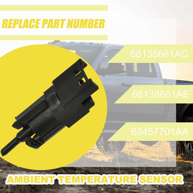 repustor Ambient Temperature Sensor Fit for 2013-2022 Dodge Ram 1500 2500 3500 Replace for 68457701AA 68138681AC 68138681AE - Image 3